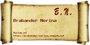 Brabander Nerina névjegykártya